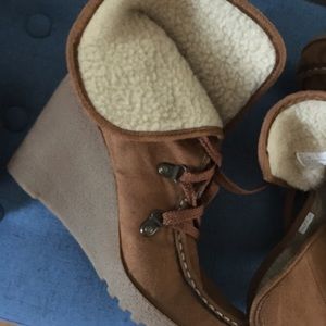 Wedge Faux Sherling bootie